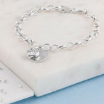 Ashes or Hair Memorial Birthstone Disc Bracelet