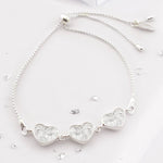 Ashes or Hair Memorial Triple Heart and Infinity Knot Bracelet