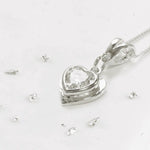 Ashes or Hair Small Heart Memorial Birthstone Pendant