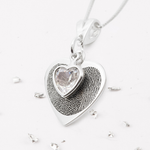 Fingerprint Birthstone Heart Pendant