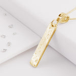 Gold Imprinted Oblong Bar Pendant