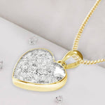 Gold Inlaid Resin Heart Pendant