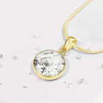 Gold Small Resin Round Inlaid Memorial Pendant