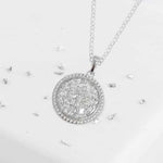 Large Round Crystal Inlaid Pendant