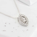 Small Marquise shaped hair or ashes crystal pendant