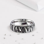 Titanium Secret Ashes Roman Numerals Ring