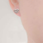 9ct Yellow Gold Ashes or Hair Resin Inlaid Heart Stud Earrings