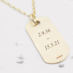 9ct Yellow Gold Single Ashes Or Hair Dog Tag And Belcher Chain