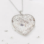 Ashes or Hair Inlaid Resin Heart Locket
