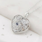 Ashes or Hair Inlaid Resin Heart Locket