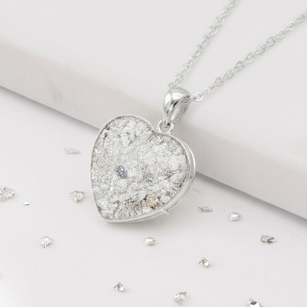 Ashes or Hair Inlaid Resin Heart Locket