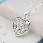 Ashes or Hair Inlaid Resin Heart Pendant