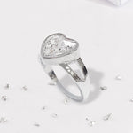 Ashes or Hair Resin Inlaid Heart Ring