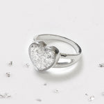 Ashes or Hair Resin Inlaid Heart Ring