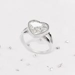 Ashes or Hair Resin Inlaid Heart Ring