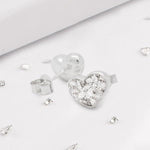 Ashes or Hair Resin Inlaid Heart Stud Earrings