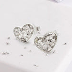 Ashes or Hair Resin Inlaid Heart Stud Earrings