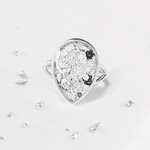 Ashes or Hair Resin Inlaid Teardrop Ring
