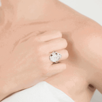 Ashes or Hair Resin Inlaid Teardrop Ring