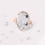Ashes or Hair Resin Inlaid Teardrop Ring