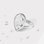 Ashes or Hair Resin Inlaid Teardrop Ring