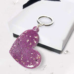 Hair or Ashes Heart Glitter Resin Keyring
