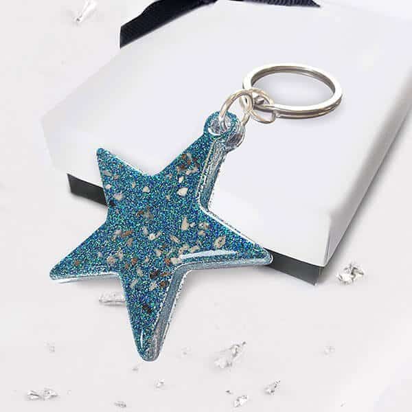 Hair or Ashes Star Glitter Resin Keyring
