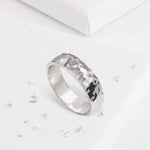 Sterling Silver Hidden Ashes Planished Ring