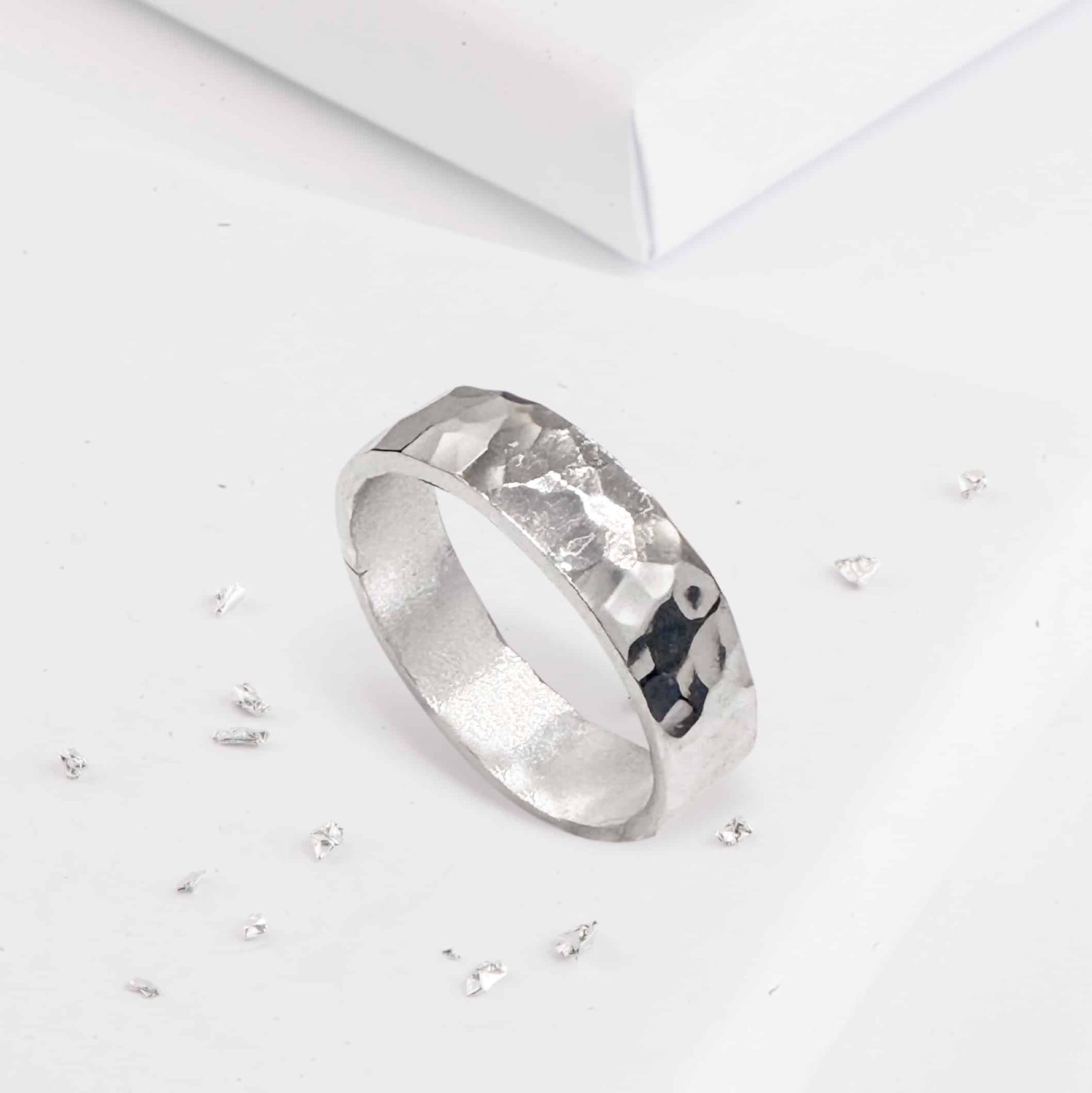 Sterling Silver Hidden Ashes Planished Ring