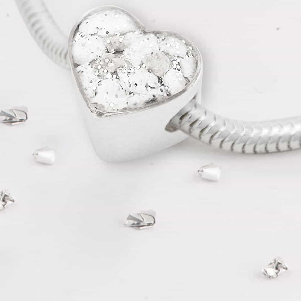 Ashes Inlaid heart charm