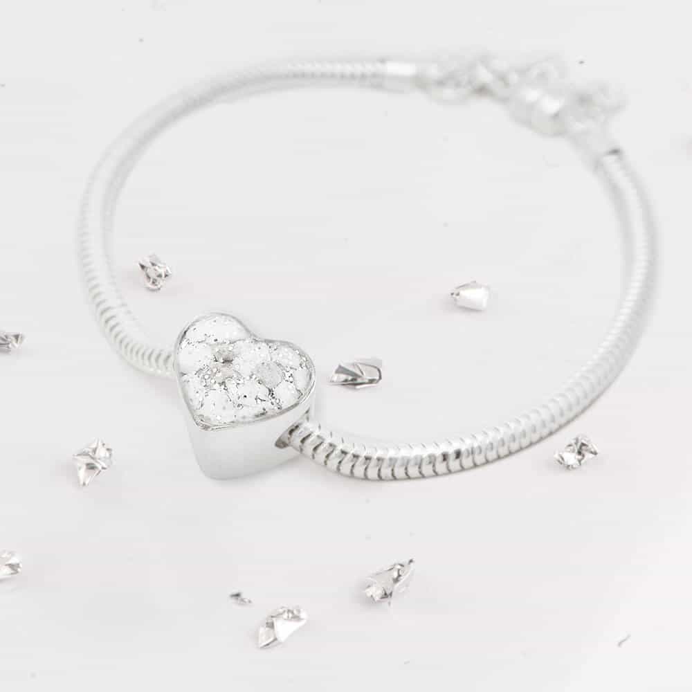 Ashes Inlaid heart charm