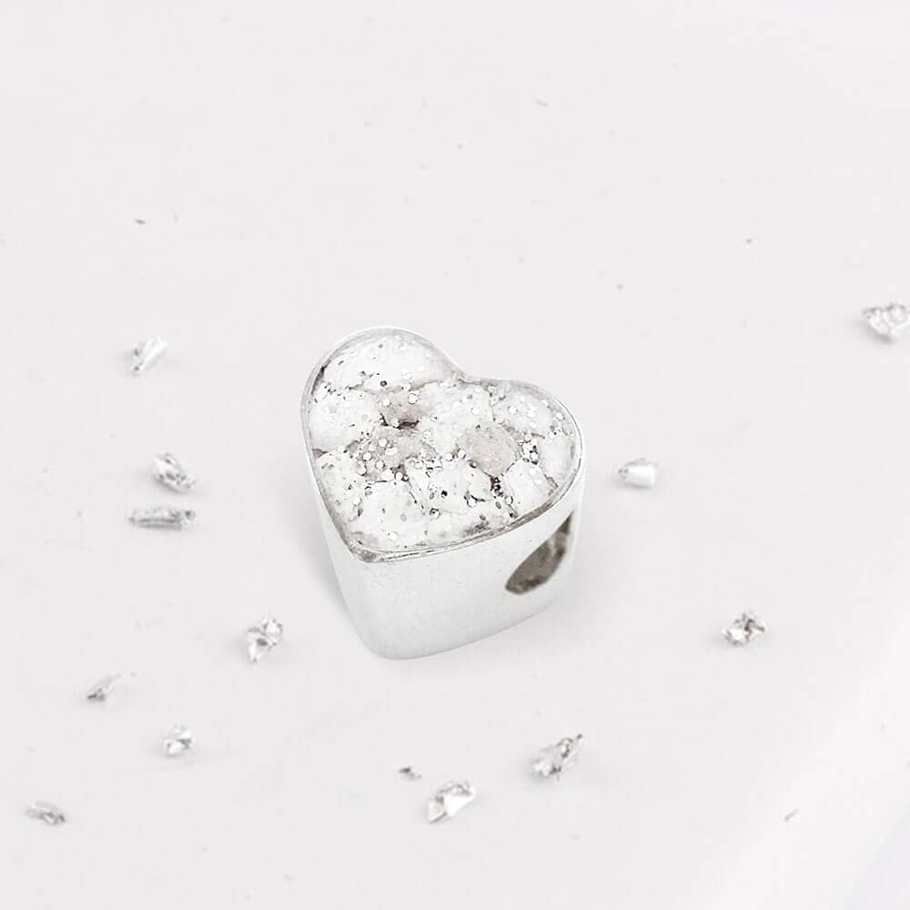 Ashes Inlaid heart charm