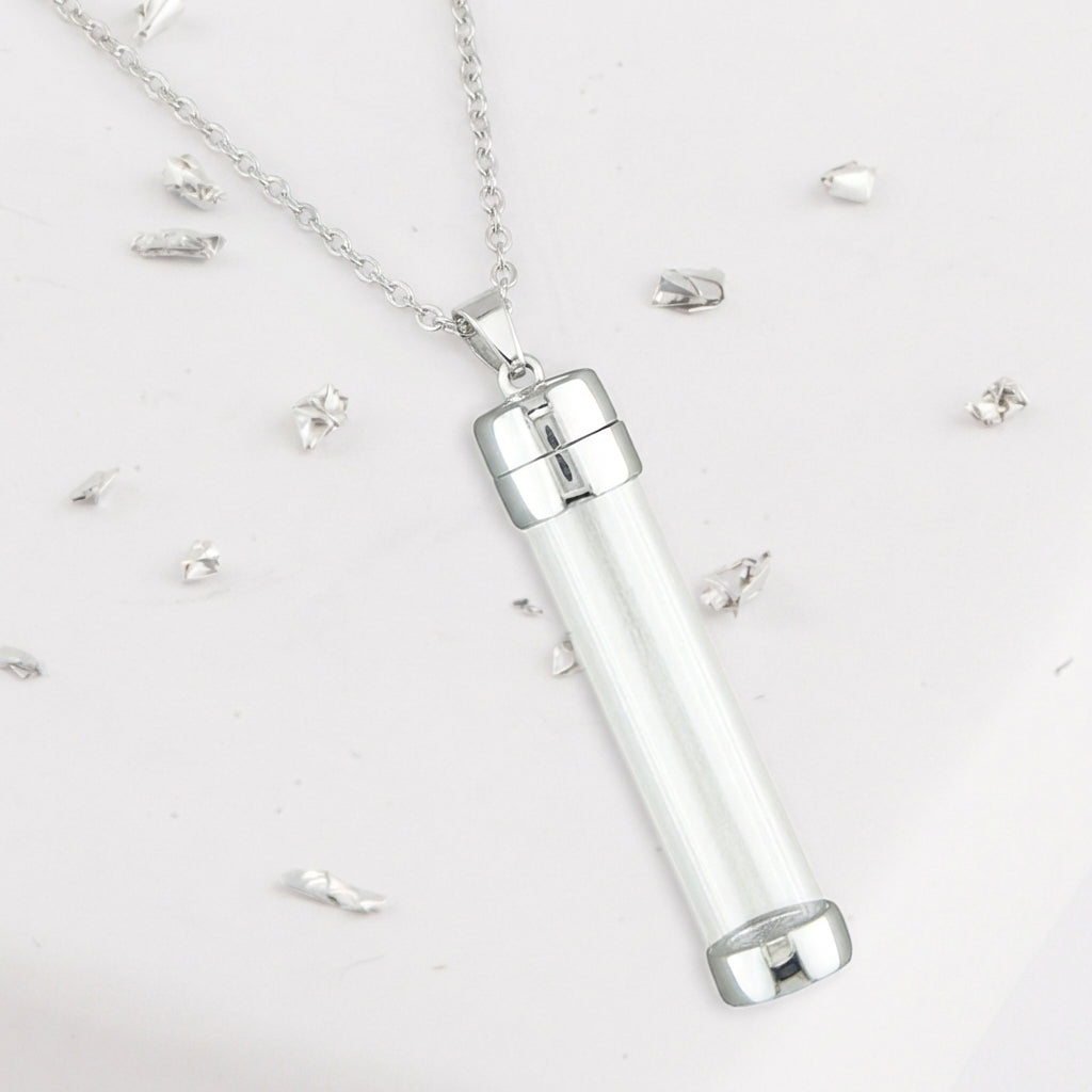 Ashes Or Hair Clear Urn Pendant