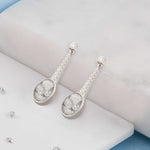 Ashes or hair crystal drop earrings