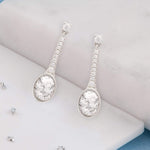 Ashes or hair crystal drop earrings