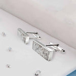 Ashes Or Hair Encapsulated Resin And Glitter Oblong Cufflinks