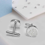 Ashes Or Hair Encapsulated Round Resin Cufflinks