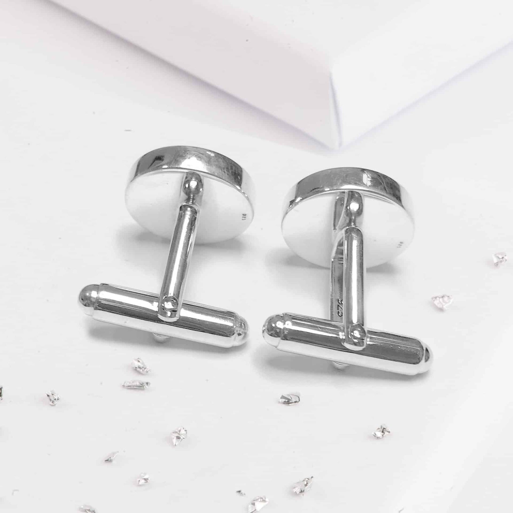 Ashes Or Hair Encapsulated Round Resin Cufflinks