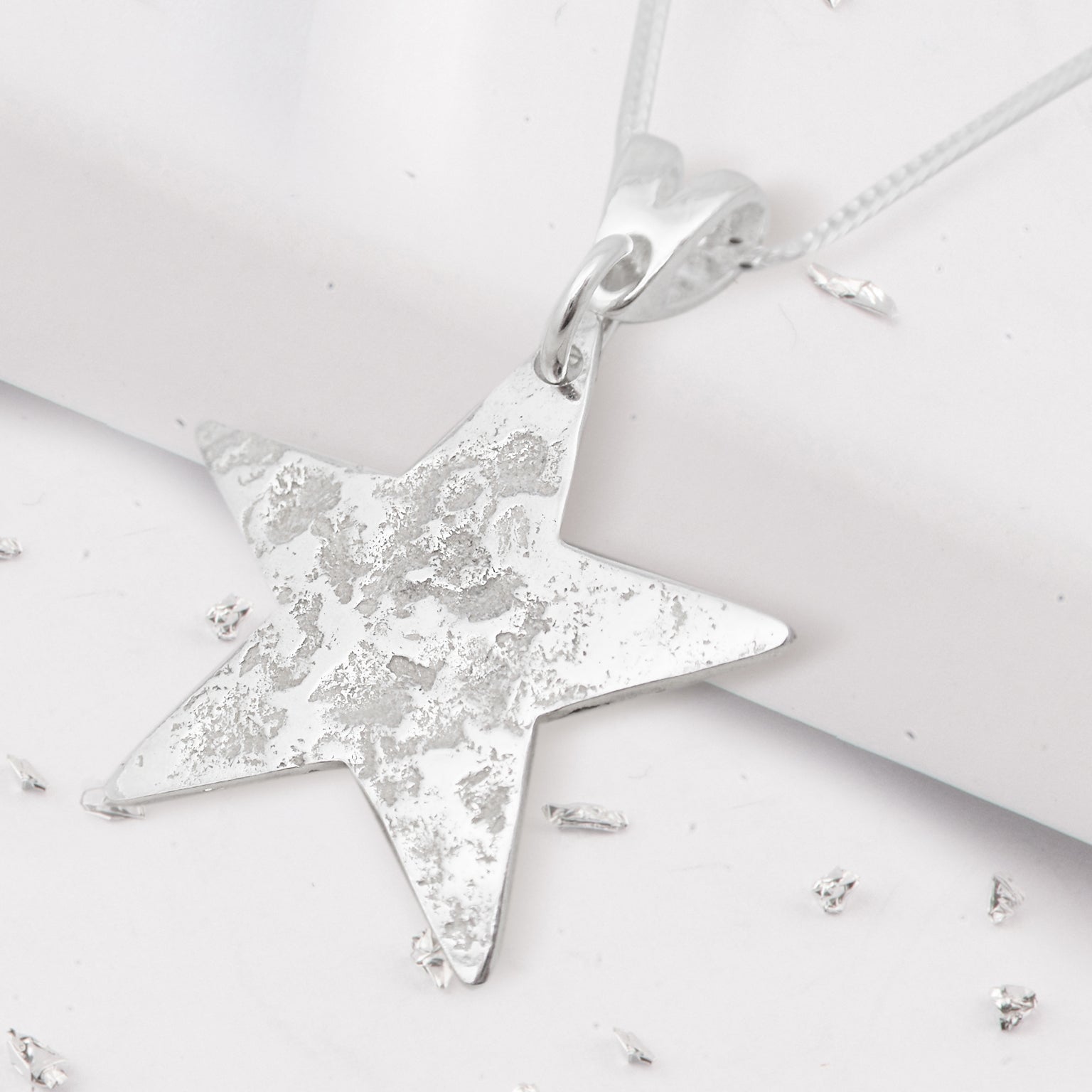 Ashes or Hair Imprint Star Pendant