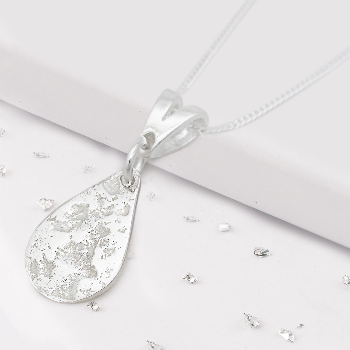 Ashes or Hair Imprint Teardrop Pendant