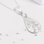 Ashes or Hair Imprint Teardrop Pendant