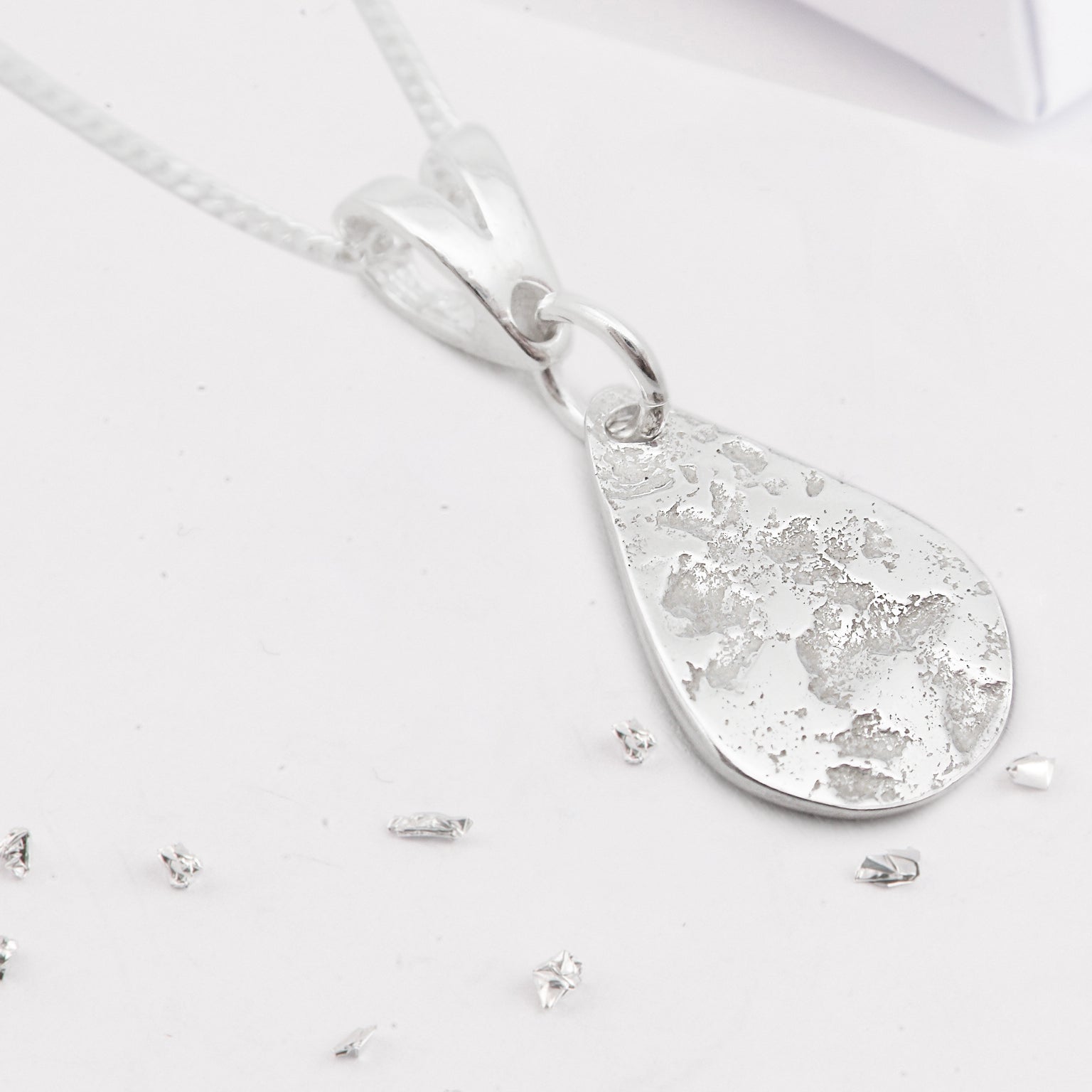 Ashes or Hair Imprint Teardrop Pendant