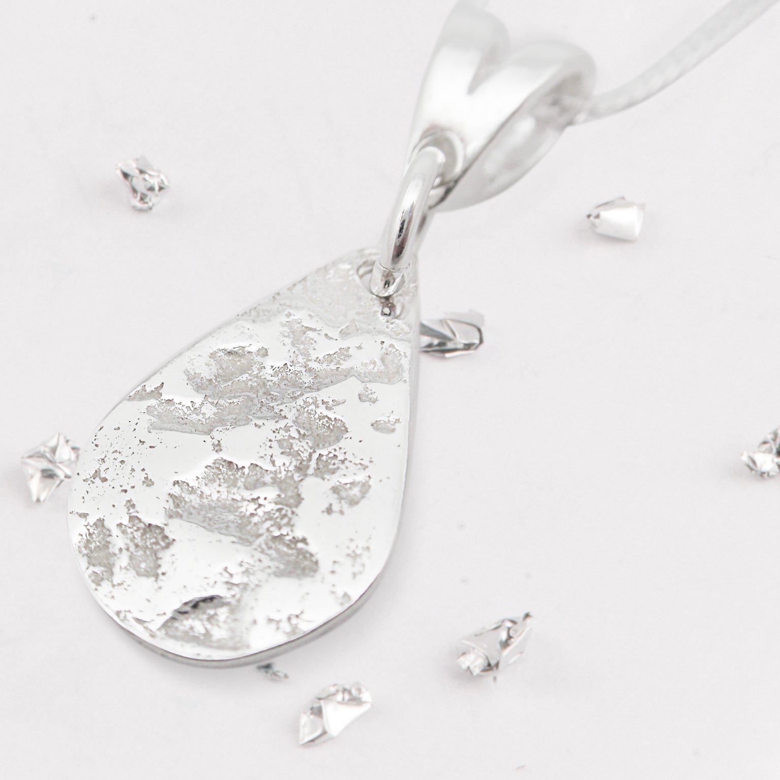 Ashes or Hair Imprint Teardrop Pendant