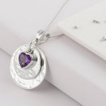 Ashes or Hair Imprinted Birthstone Pendant