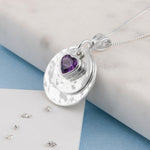 Ashes or Hair Imprinted Birthstone Pendant