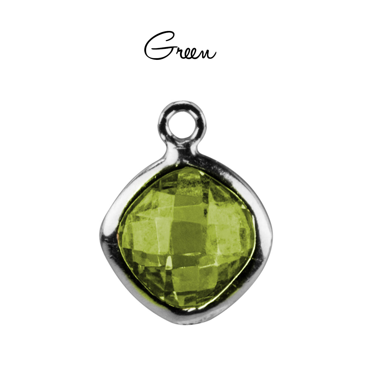 Ashes or Hair Imprinted Birthstone Pendant