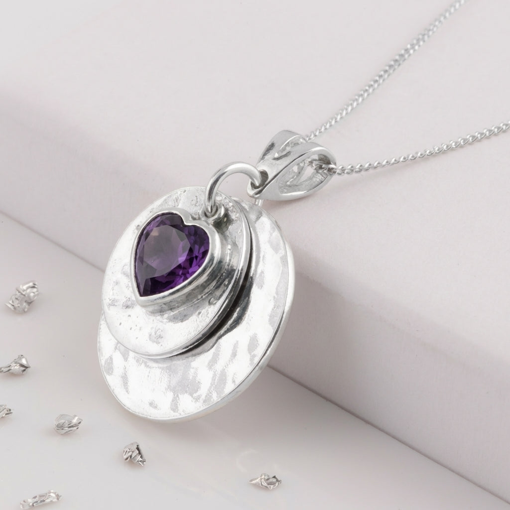 Ashes or Hair Imprinted Birthstone Pendant