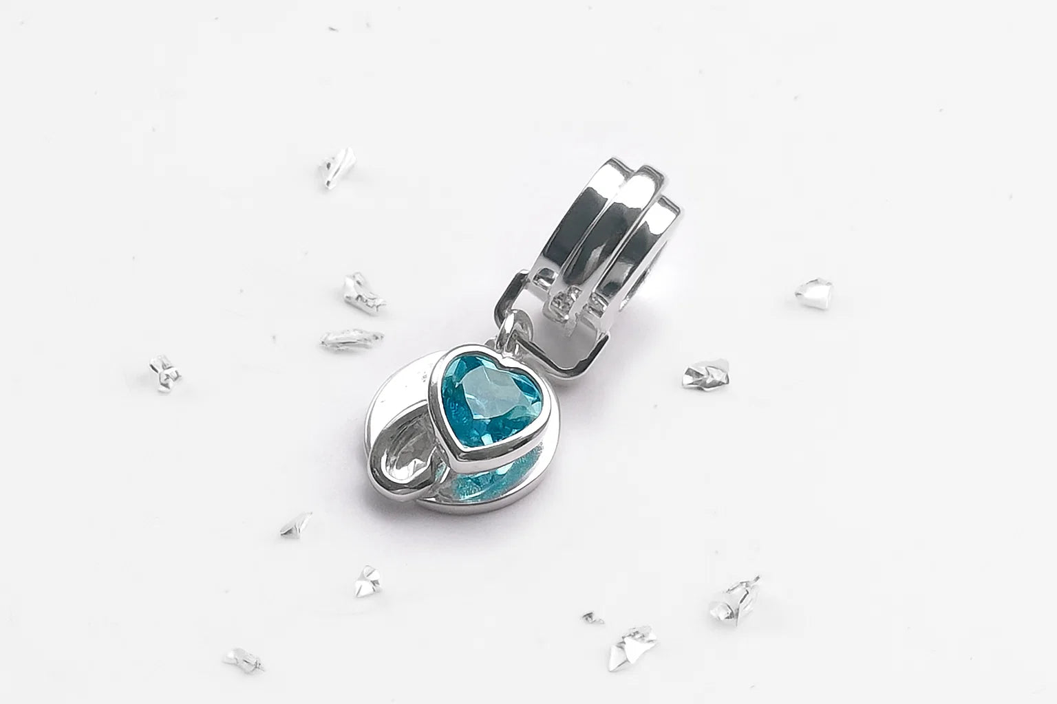 Ashes or Hair Imprinted Charm with Infinity Knot and Birthstone