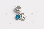 Ashes or Hair Imprinted Charm with Infinity Knot and Birthstone