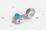 Ashes or Hair Imprinted Charm with Infinity Knot and Birthstone